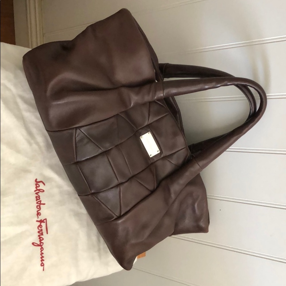 Authentic Salvatore Ferragamo brown leather Purse